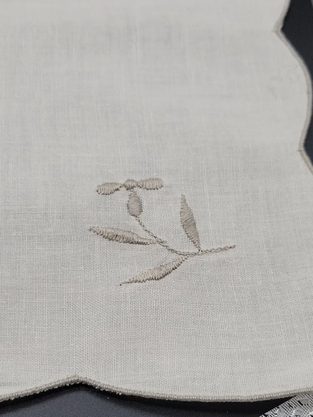 8 Piece Linen/ Cotton 8 Tea Towels And 8 Napkins. Embroidered, Dining Table VTG